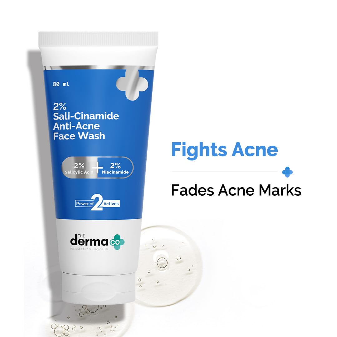 The Derma Co Sali-Cinamide Anti-Acne Face Wash with 2% Salicylic Acid & 2% Niacinamide - 80 ml | Clears Acne & Marks | Removes Excess Oil - Image 2